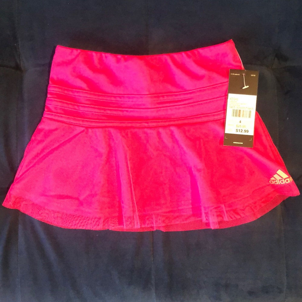 Adidas girl tennis skort, neon pink, size 4